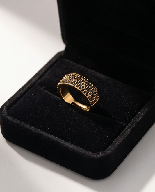 Golden Aura Pavé Band Ring