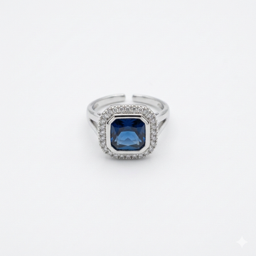 Crystal Crown Halo Ring