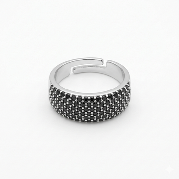 Silver Eclipse Pave Band Ring