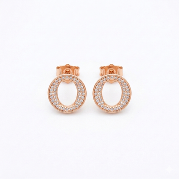 Golden Halo Crystal Stud Earrings