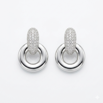 Silver Infinity Glow Stud Earrings
