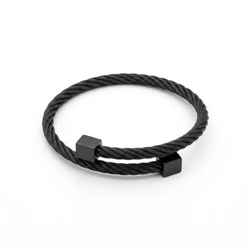 Midnight Steel Twist Cuff Bracelet