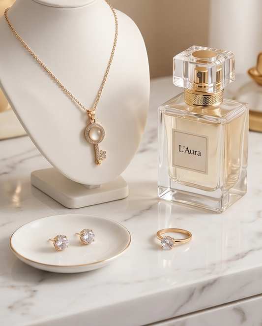 Amora Pearl Key Crystal Jewelry Set