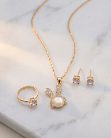 Luna Bunny Pearl Jewelry Set