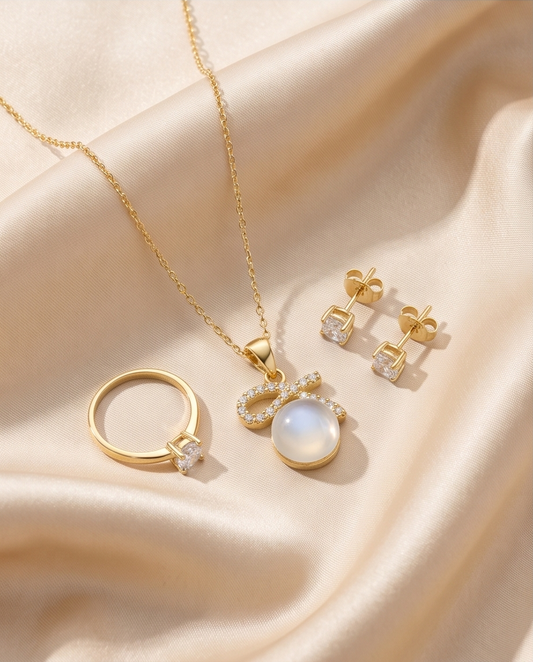 Aurora Bow Pearl Jewelry Set