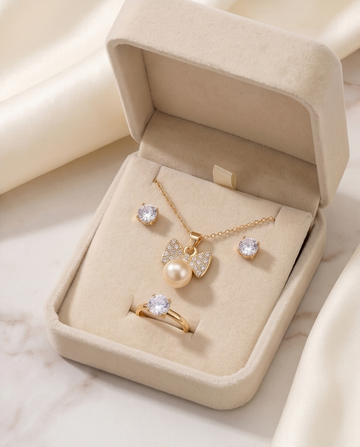 Aurora Bow Pearl Jewelry Set