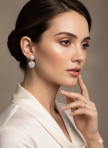 Petal Crystal Drop Earrings