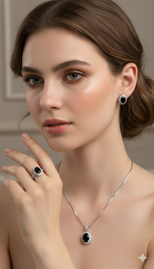 Midnight Halo Elegance Jewelry Set