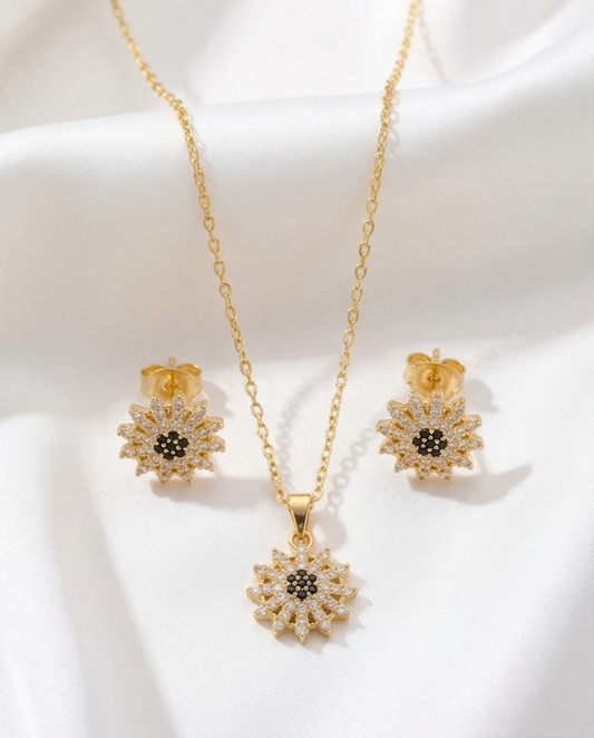 Radiant Sunburst Crystal Necklace Set