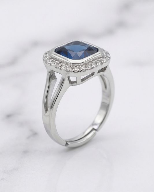 Crystal Crown Halo Ring